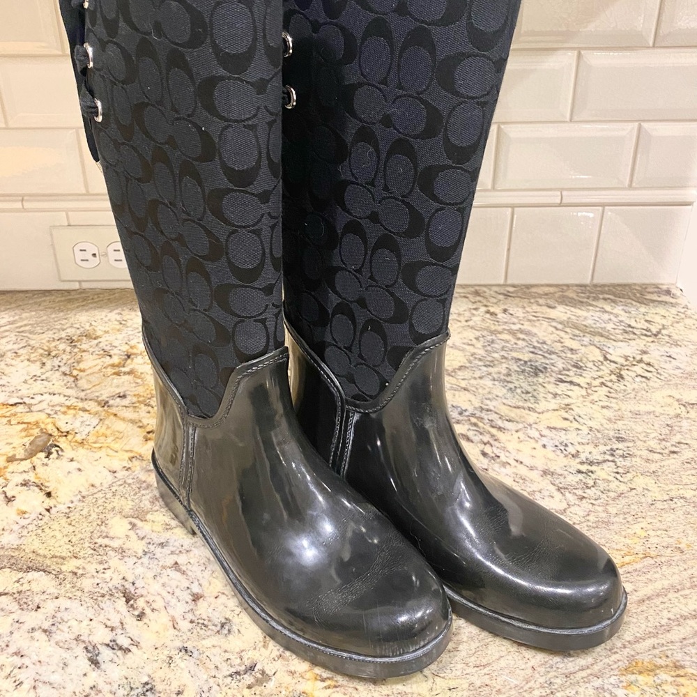 Coach Tristee Tall Black Rainboots